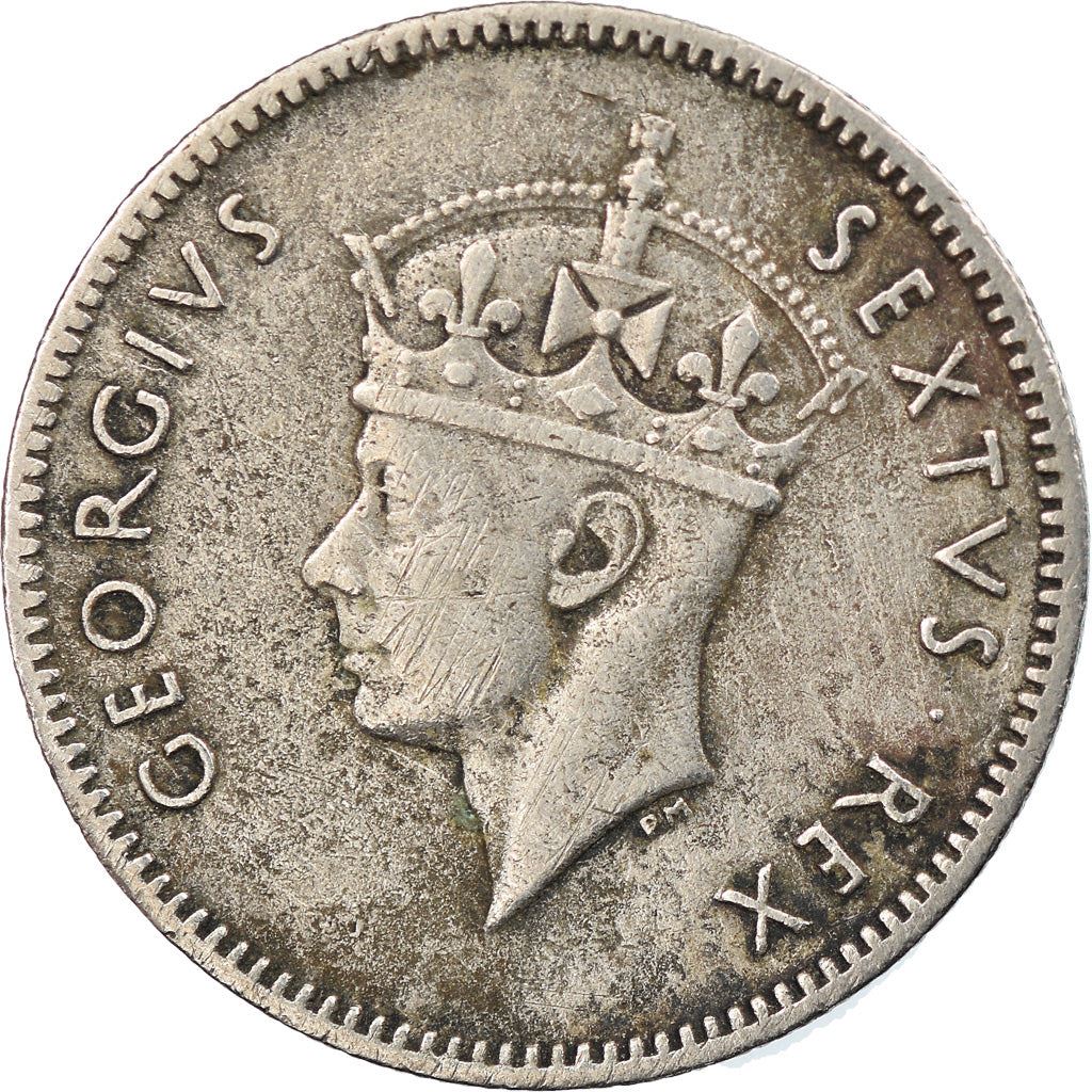 East Africa | 50 Cents Coin | George VI | Lion | Mountains | Km:30 | 1948 - 1952
