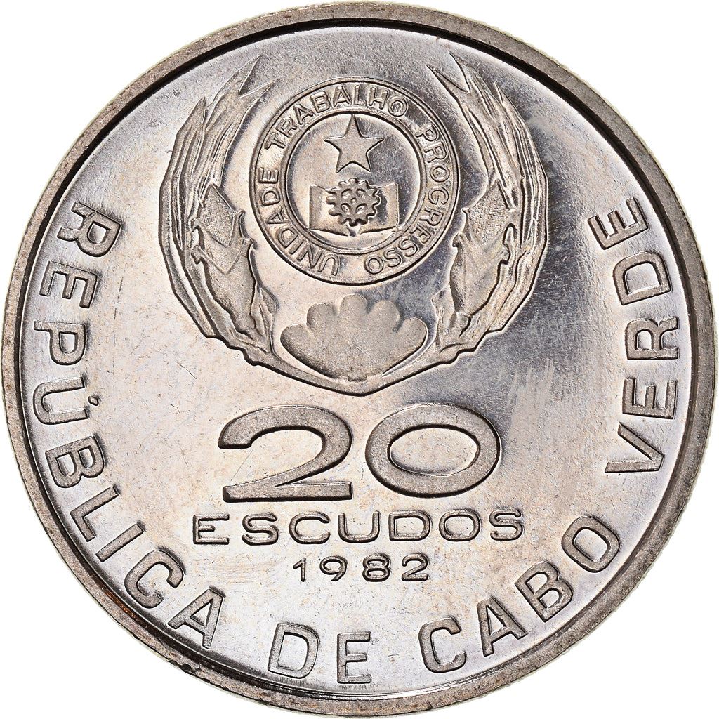 Cape Verde | 20 Escudos Coin | Domingos Ramos | KM20 | 1977 - 1982