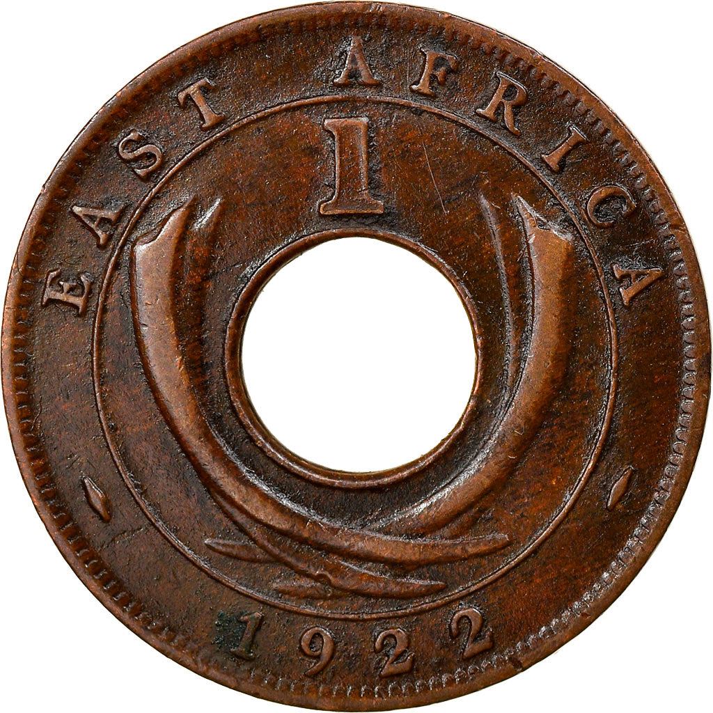 East Africa | 1 Cent Coin | Crown | Tusks | Km:22 | 1922 - 1935