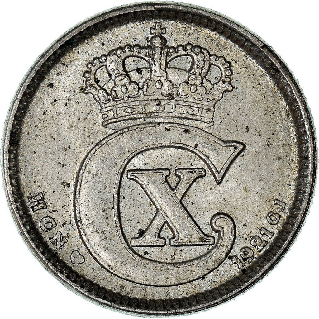 Denmark | 10 Ore Coin | Monogram | KM:818.2a | 1920 - 1923