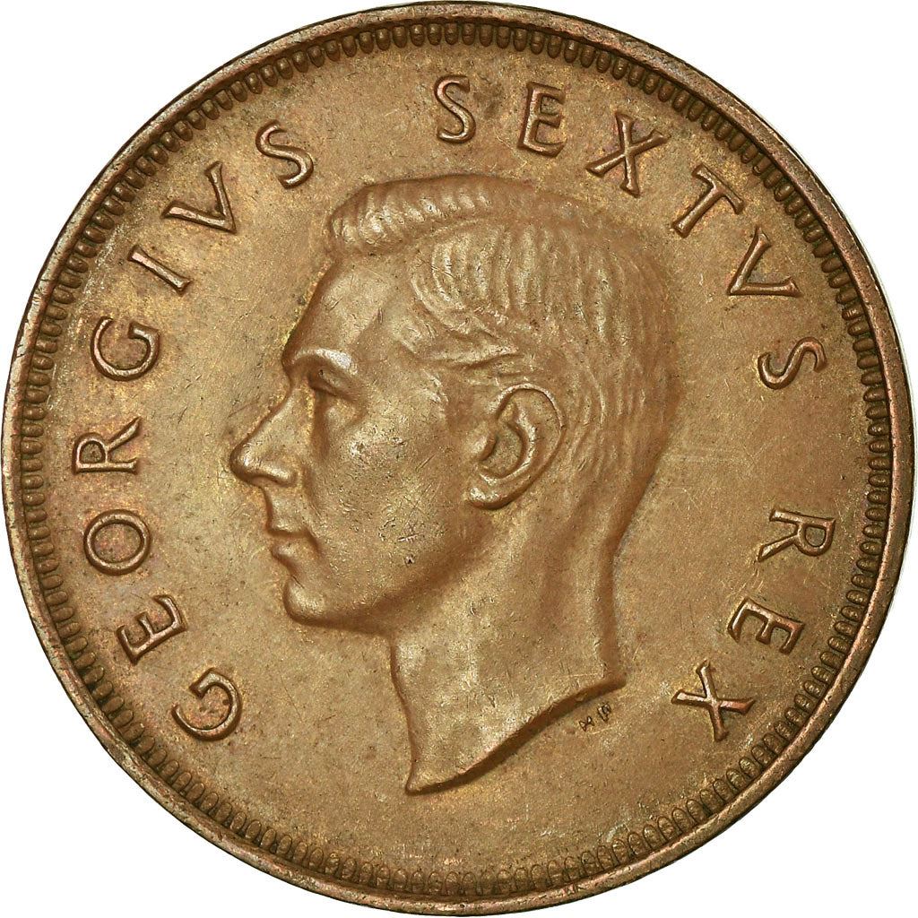 South Africa 1 Penny Coin | George VI SUID AFRIKA - SOUTH AFRICA | KM34.2 | 1951 - 1952