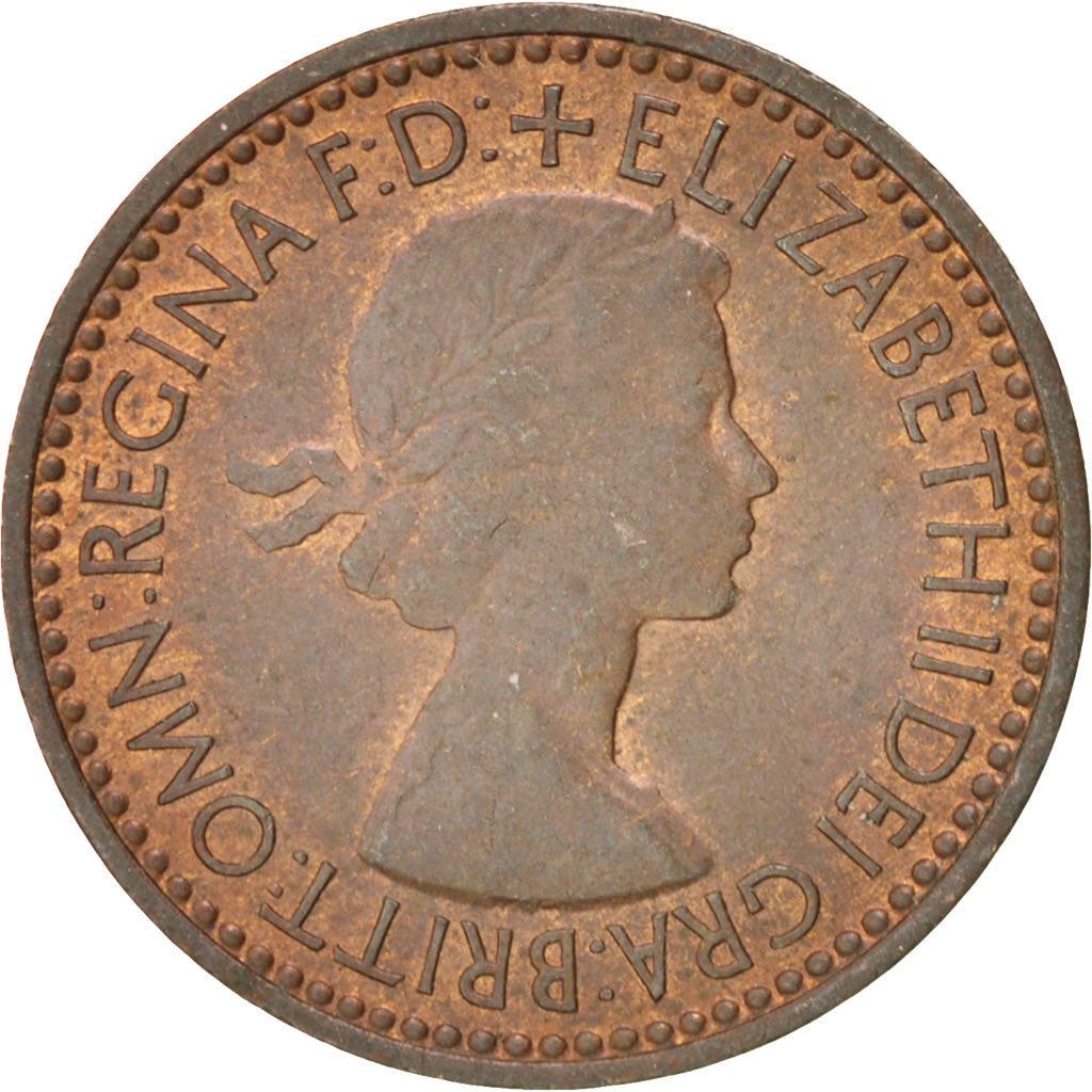 United Kingdom | 1 Farthing Coin | Eurasian wren | Km:881 | 1953