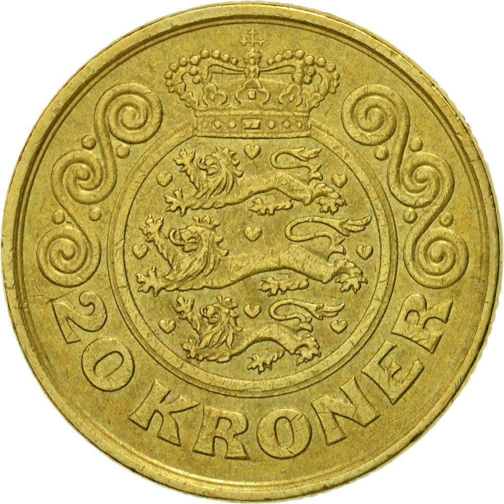 Denmark | 20 Kroner Coin | Margrethe II | Km:871 | 1990 - 1993