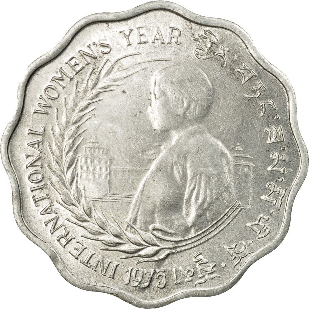 Bhutan | 10 Chetrums Coin | Viśvavajra | FAO | Woman | Km:43 | 1975