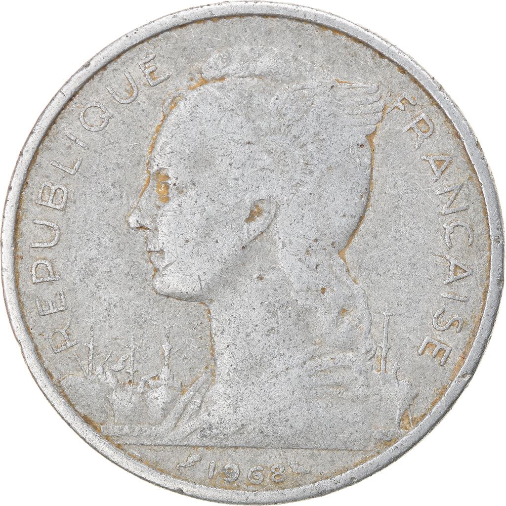Afars and Issas | 5 Francs Coin | Marianne | Lyre Antelope | Km:14 | 1968 - 1975