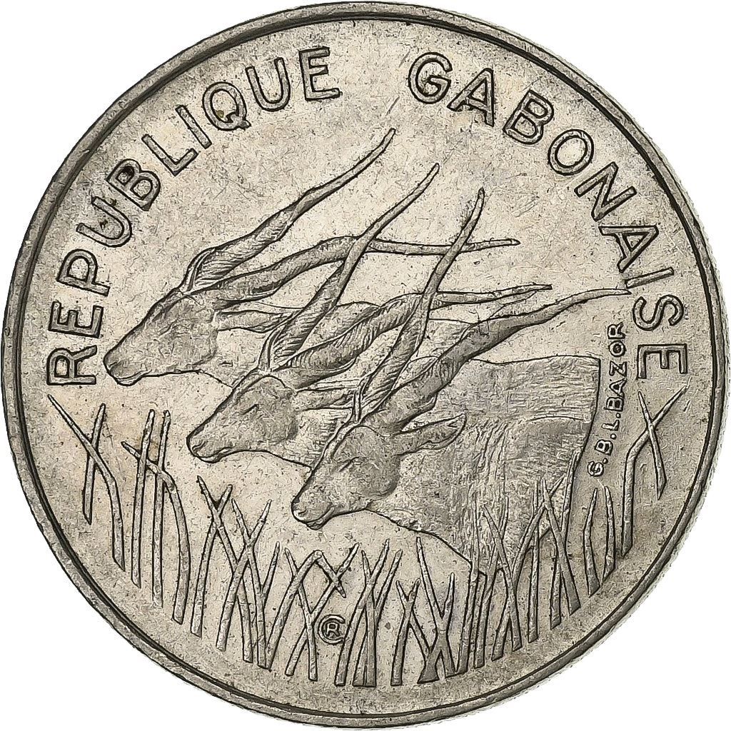 Gabon | 100 Francs Coin | Giant Eland | Km:13 | 1975 - 1985