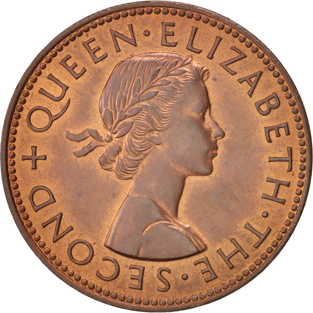 New Zealand | 1/2 Penny Coin | Elizabeth II | Hei-Tiki | Maori Pendant | Km:23.1 | 1953 - 1965