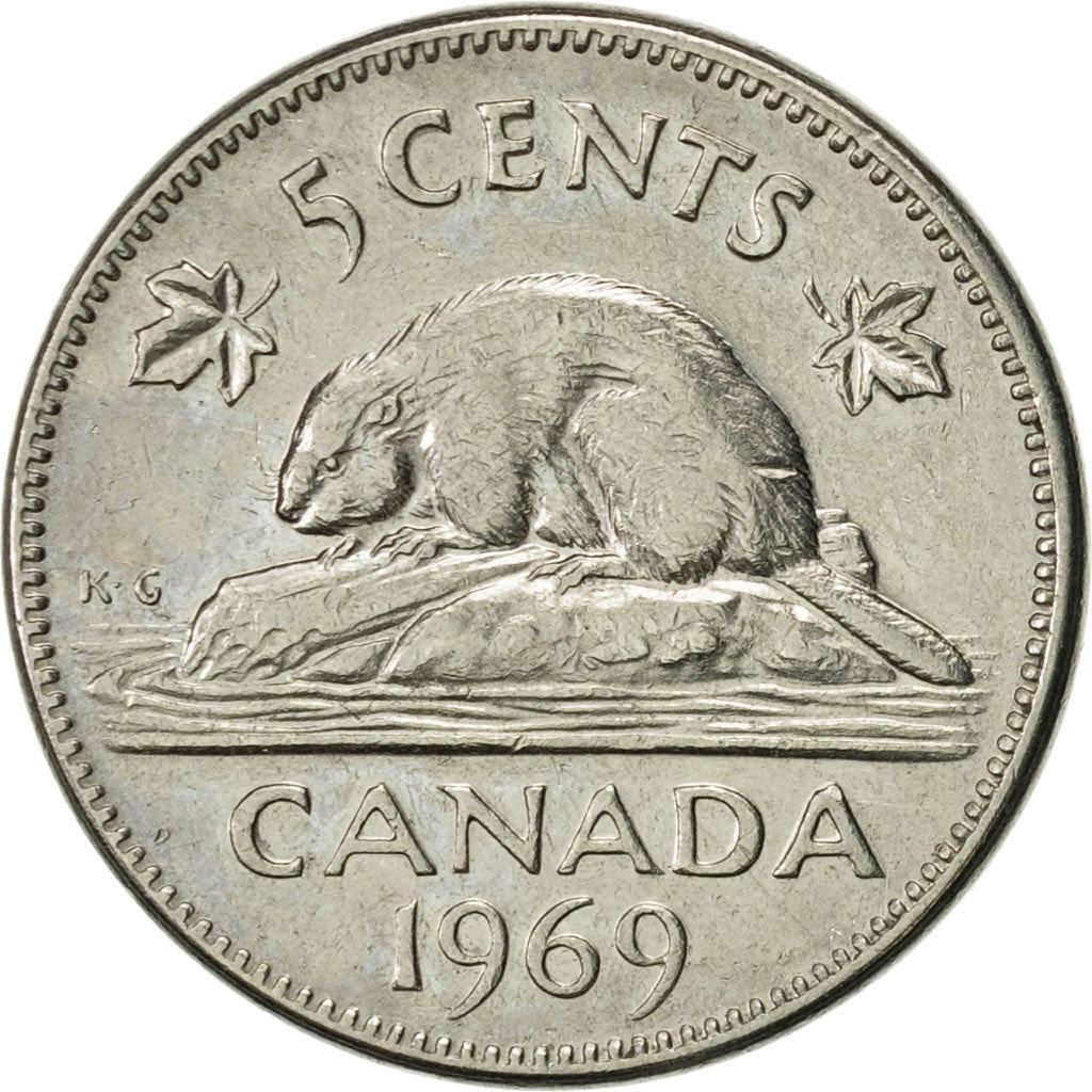 Canada | 5 Cents Coin | Nickel | 2nd portrait | KM:60.1 | 1965-1978