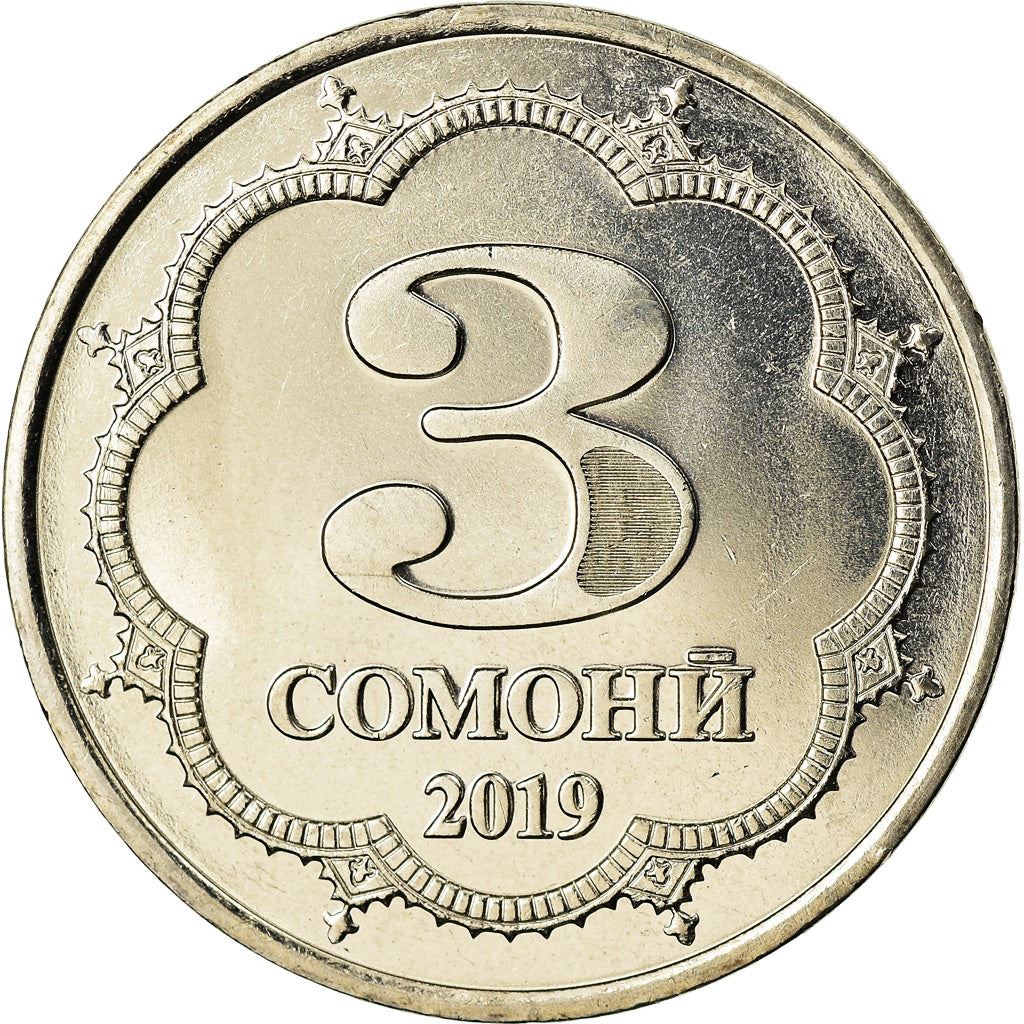 Tajikistan | 3 Somoni Coin | Shirinsho Shohtemur | Km:57 | 2019 - 2023