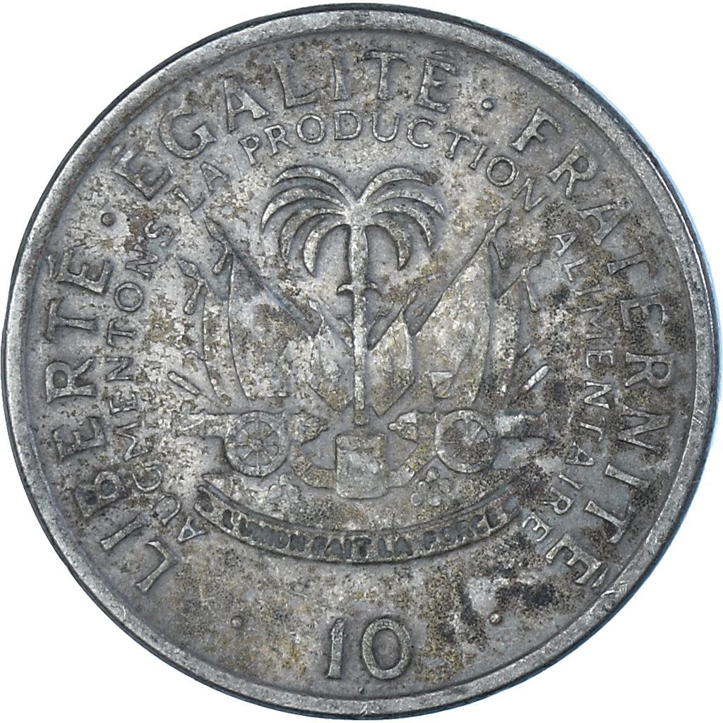 Haiti | 10 Centimes Coin | Jean-Claude Duvalier | Cannon | Km:120 | 1975 - 1983
