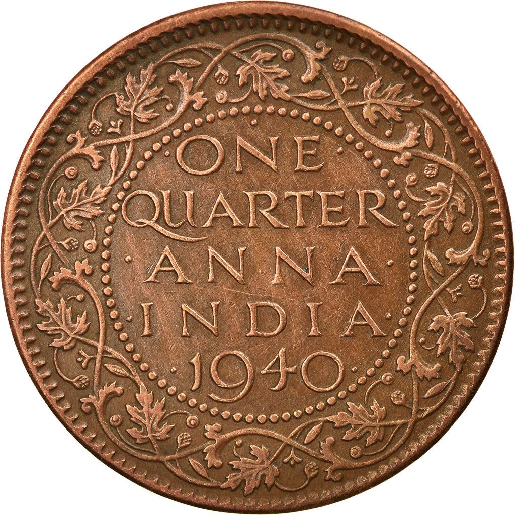 India - British | 1/4 Anna Coin | King George VI | Km:531 | 1940 - 1942