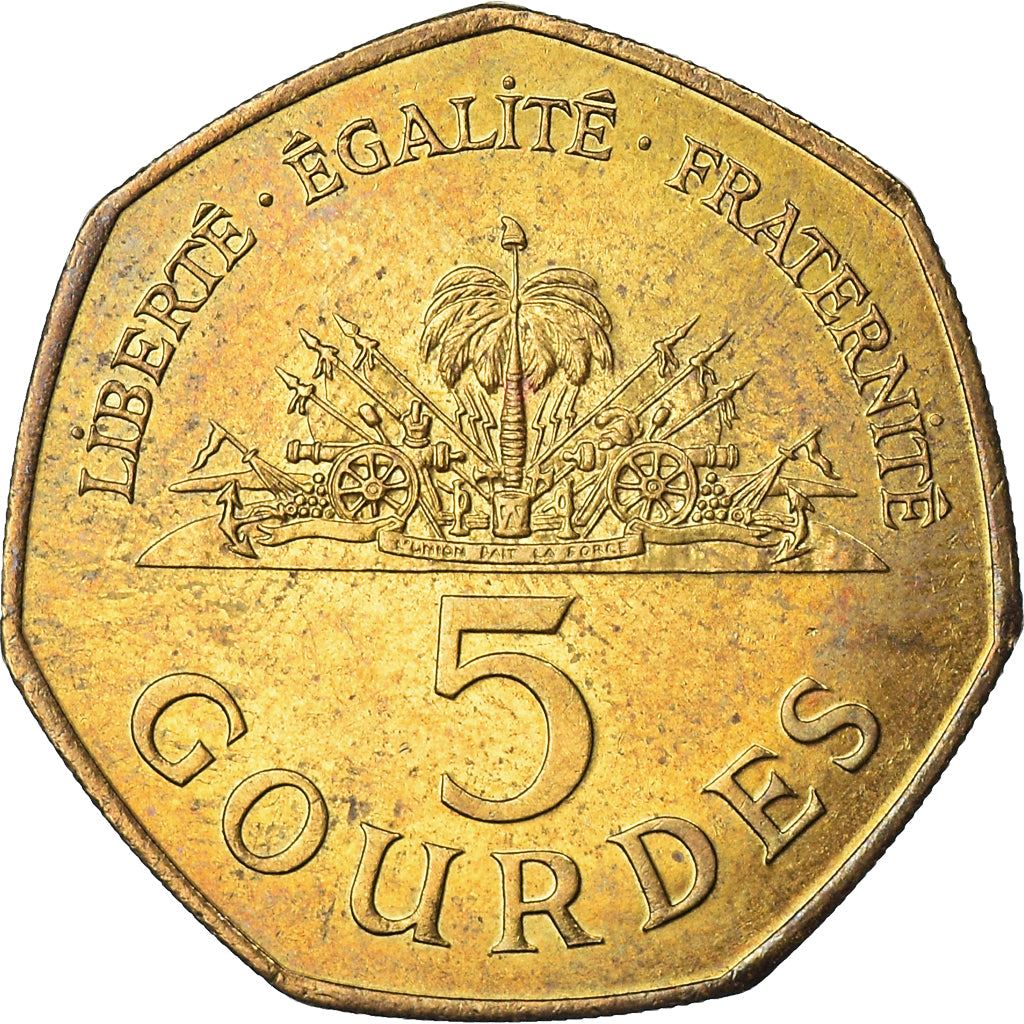 Haiti | 5 Gourdes Coin | Haitian Statesmen | Cannon | Km:156 | 1995 - 2019