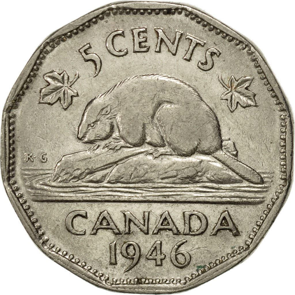 Canada | 5 Cents Coin | Nickel | KM:39a | 1946-1947