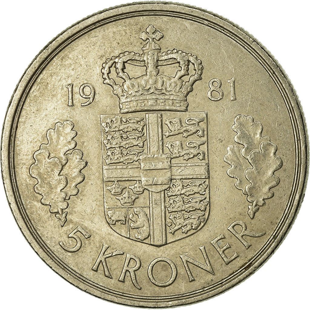 Denmark | 5 Kroner Coin | Margrethe II | Km:863 | 1973 - 1988