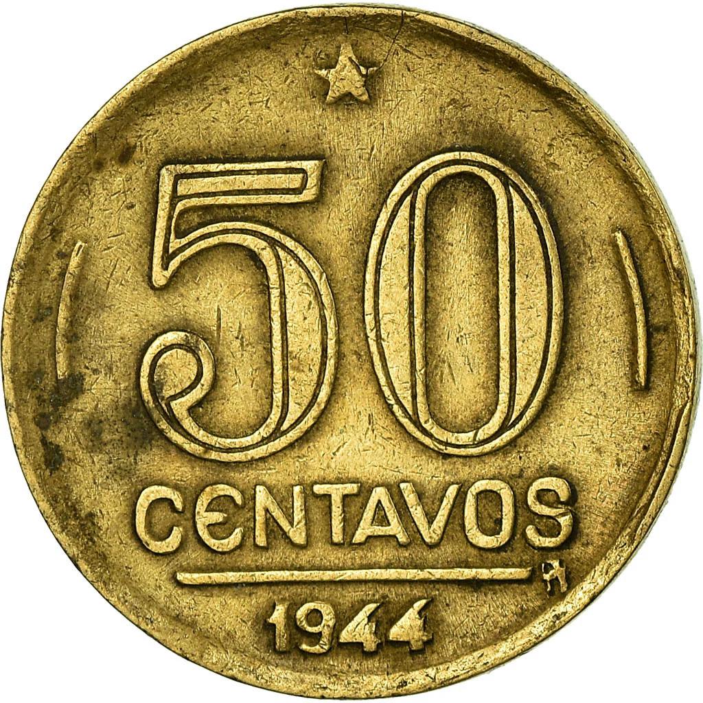Brazil | 50 Centavos Coin | KM557a | 1943 - 1947