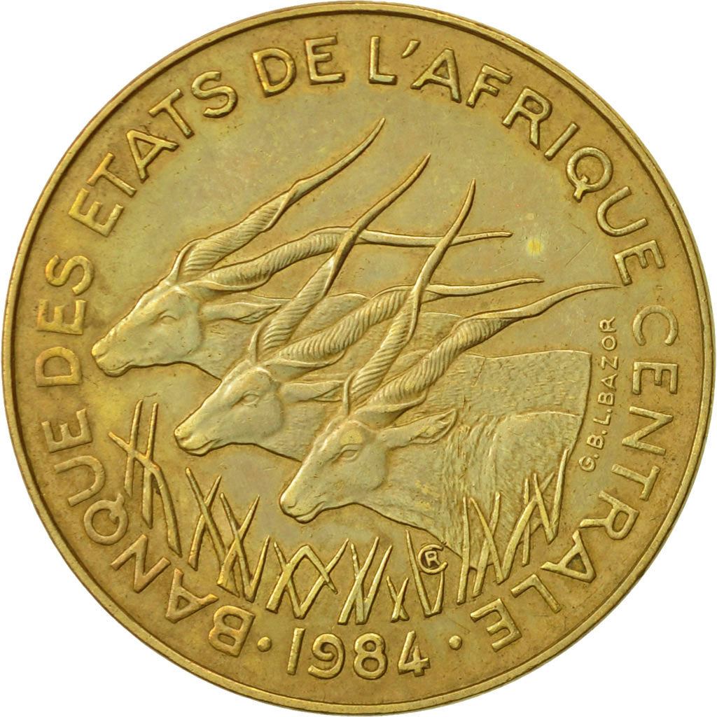 Central African States | 10 Francs Cfa Coin | Antelope | Crops | Km:9 | 1974 - 2003