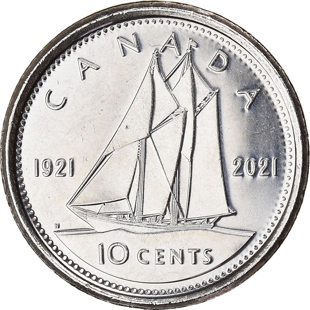 Canada | 10 Cents Coin | the Bluenose | Nickel plated steel | KM:3081 | 2021