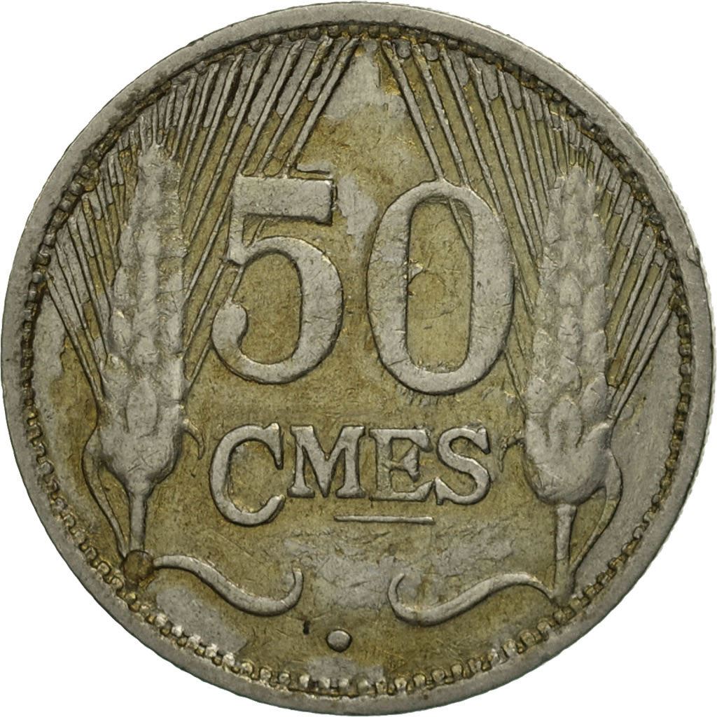 Luxembourg | 50 Centimes Coin | Helmeted man | Km:43 | 1930