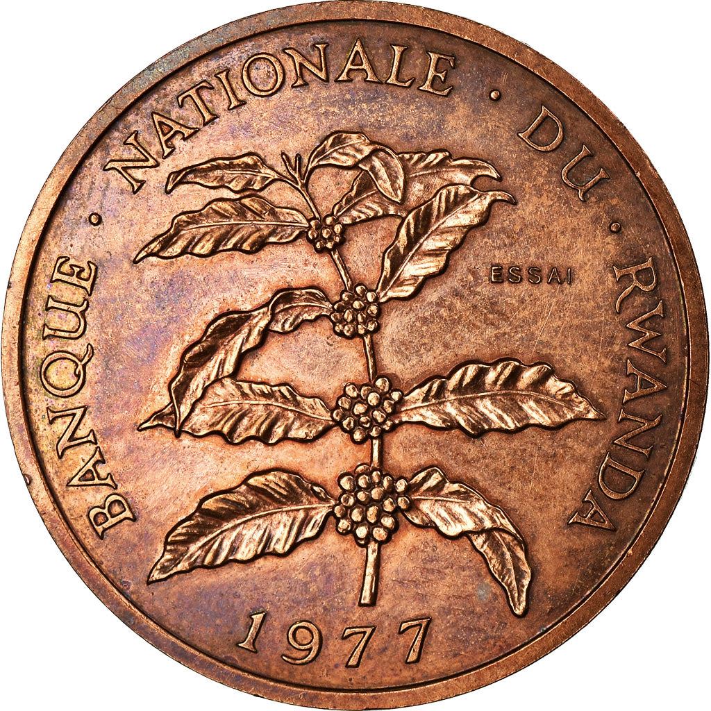 Rwanda | 5 Francs Coin | Coffee Plant | Km:13 | 1974 - 1987