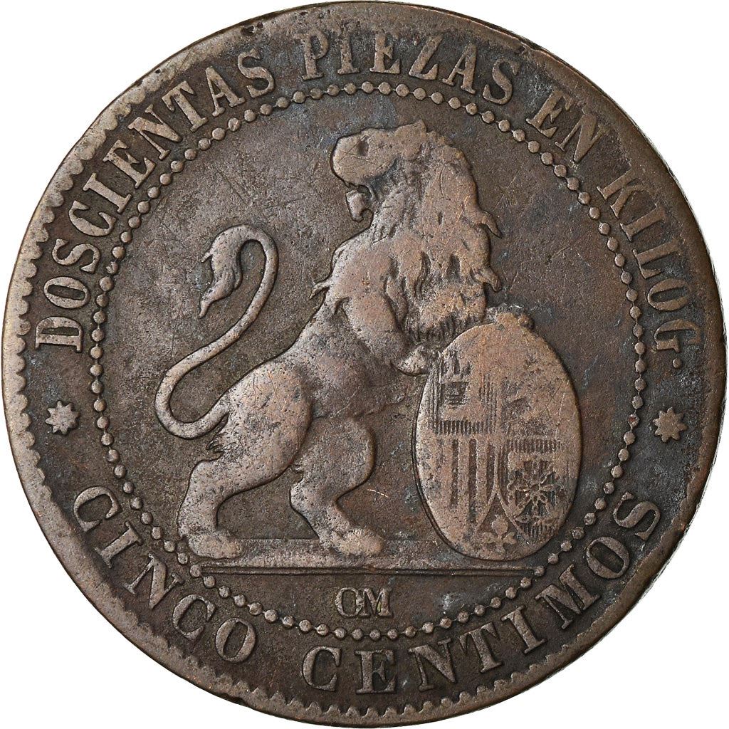 Spain 5 Centimos Coin | Provisional Government | KM662 | 1870