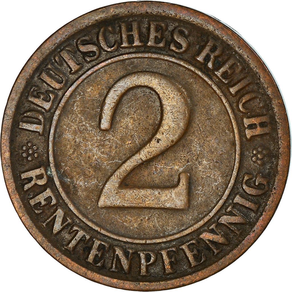Germany | 2 Rentenpfennig Coin | Bronze | KM:31 | 1923 - 1924