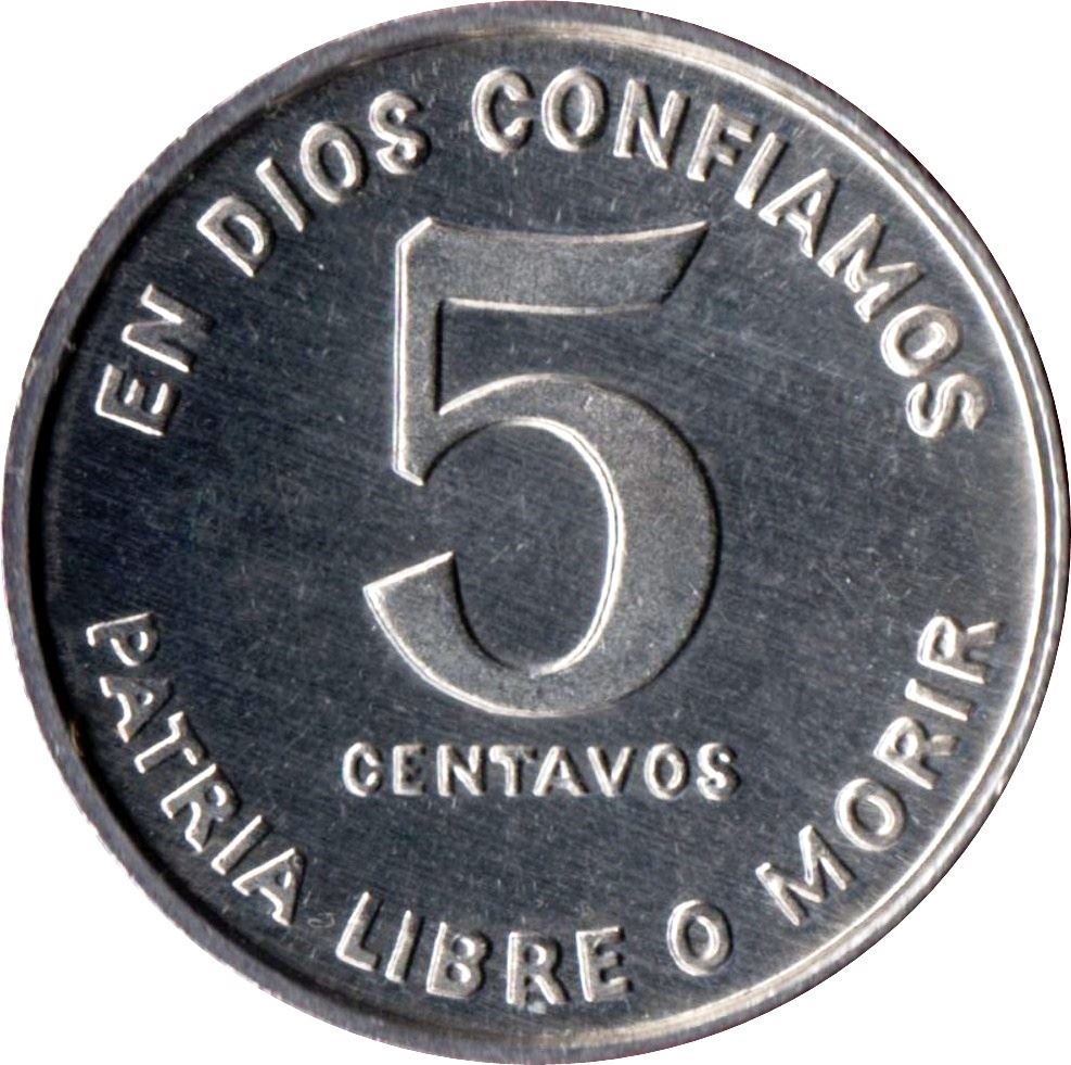 Nicaragua Coin Nicaraguan 5 Centavos Coin | Augusto Nicolas Sandino | KM49 | 1981