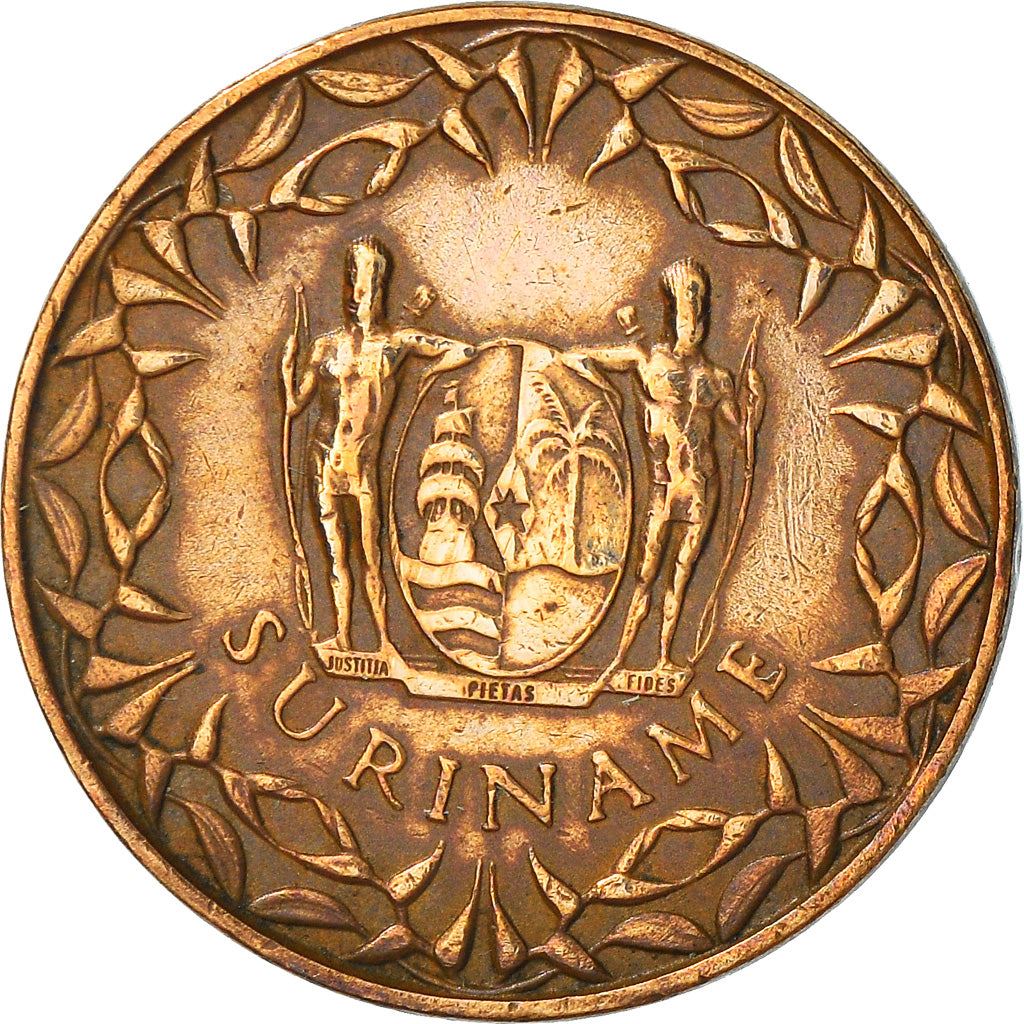 Suriname | 1 Cent Coin | Red Palulu Flower | Wreath | Natives | Km:11 | 1962 - 1972