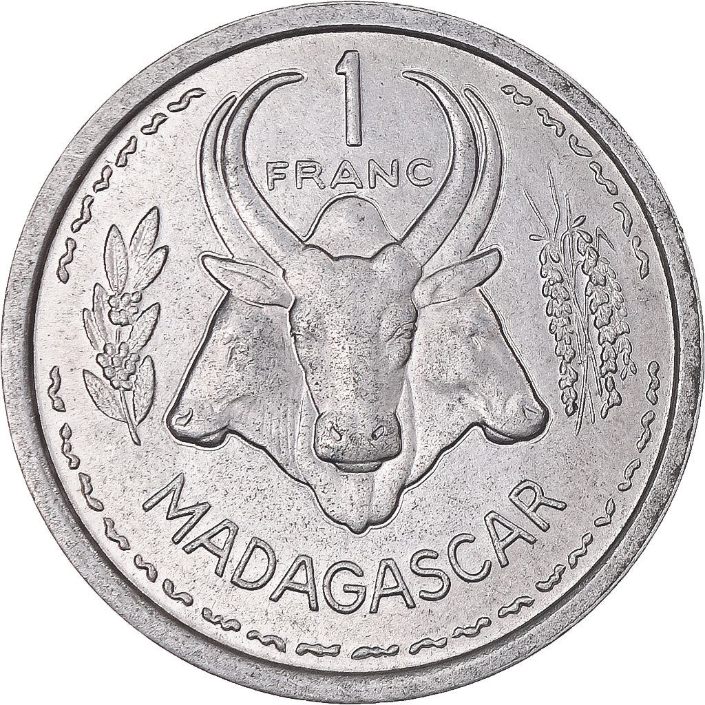 Madagascar | 1 Franc Coin | Marianne | Zebu | Km:3 | 1948 - 1958