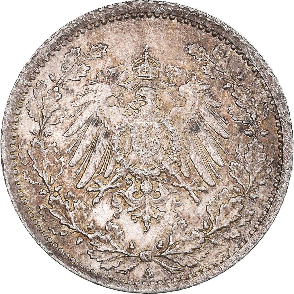 German Empire 1/2 Mark Coin | Deutsches Reich | Wilhelm II | Type 2 | KM17 | 1905 - 1919