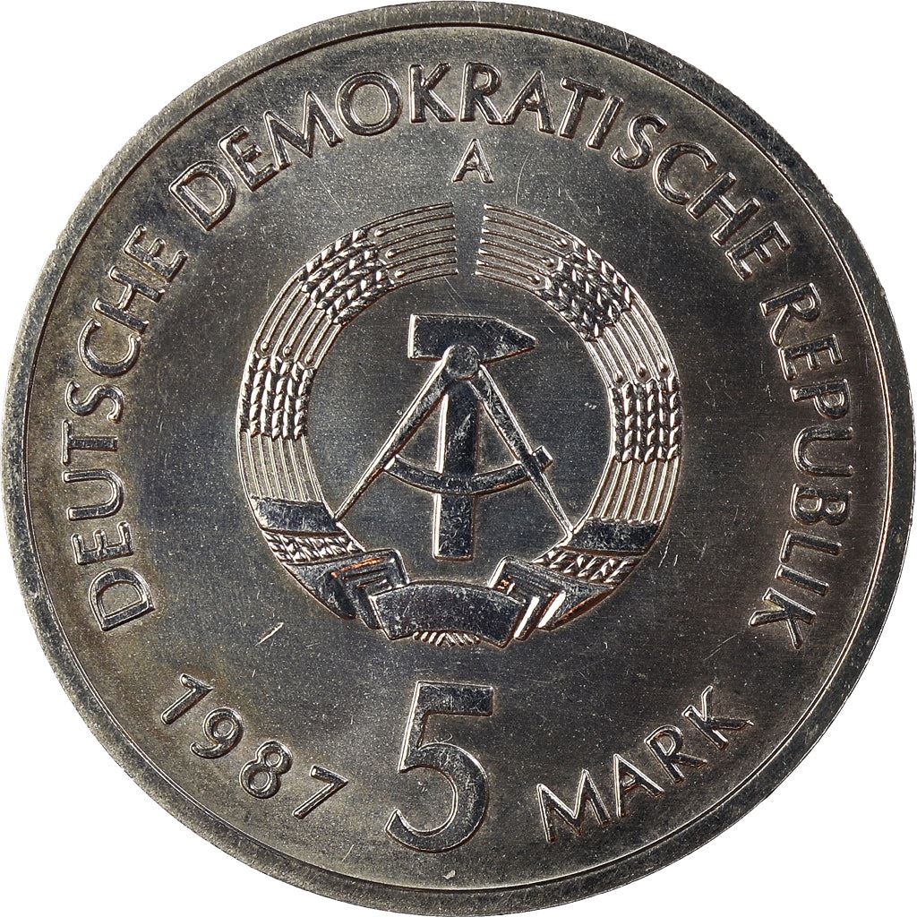 German Democratic Republic 5 Mark Coin | Nikolaiviertel | KM114 | 1987