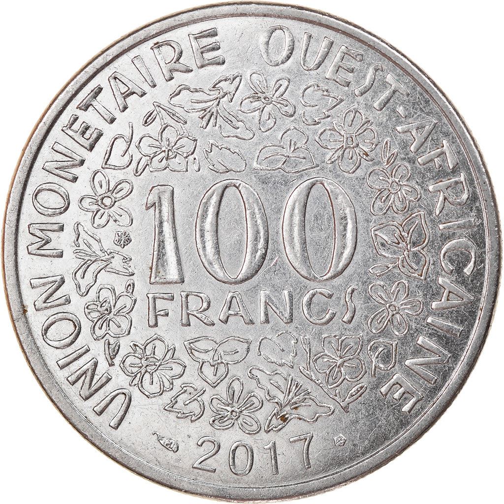 Western African States | 100 Francs Cfa Coin | Emblem of Central Bank | Flowers | Km:19 | 2006 - 2024