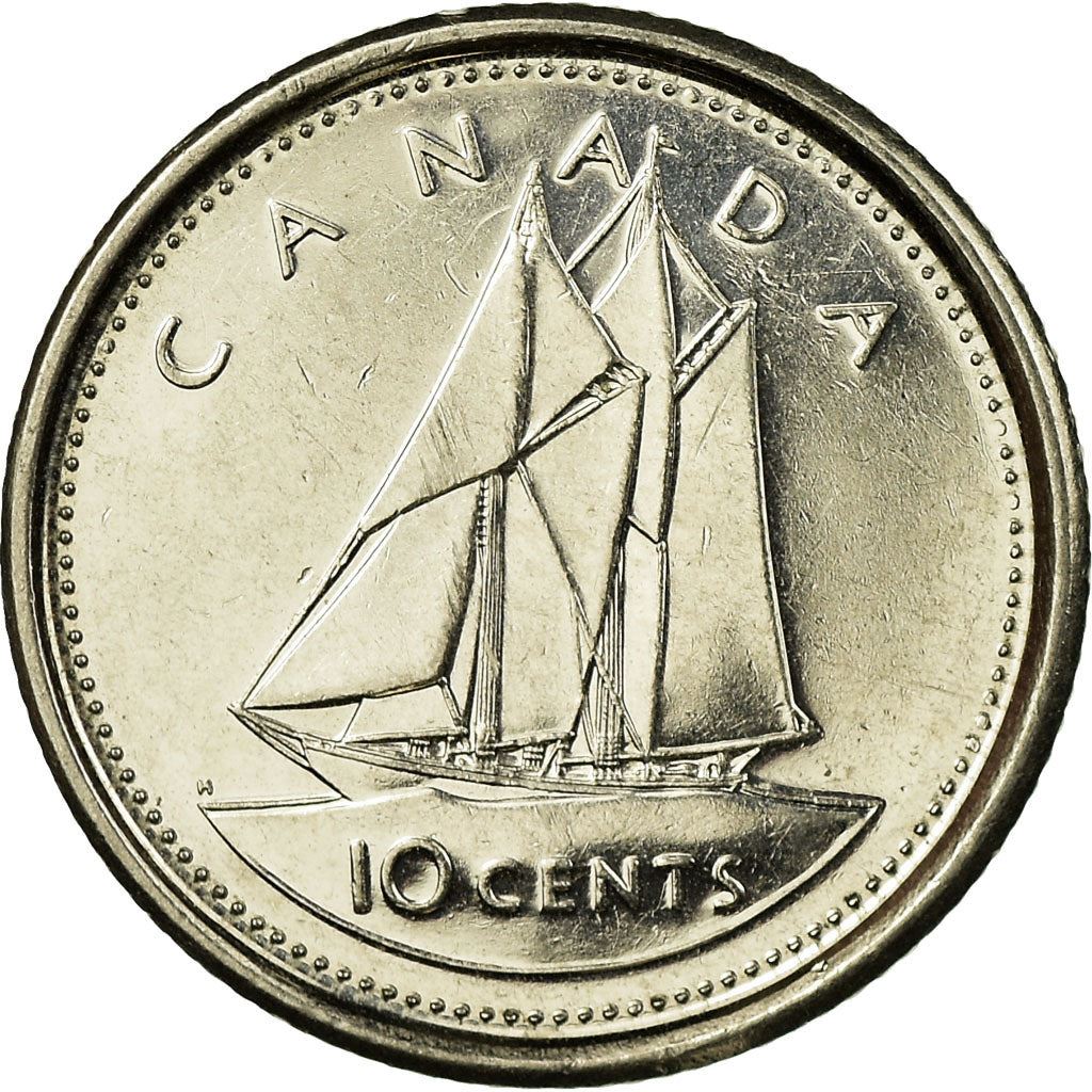 Canada | 10 Cents Coin | Nickel plated steel | Golden Jubilee | KM:447 | 2002