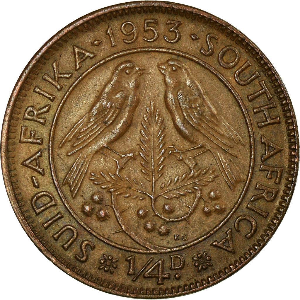 South Africa 1/4 Penny Coin | Elizabeth II 1st portrait | KM44 | 1953 - 1960