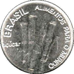 Brazil 1 Cruzeiro Coin | FAO Sugar canes | KM598 | 1985