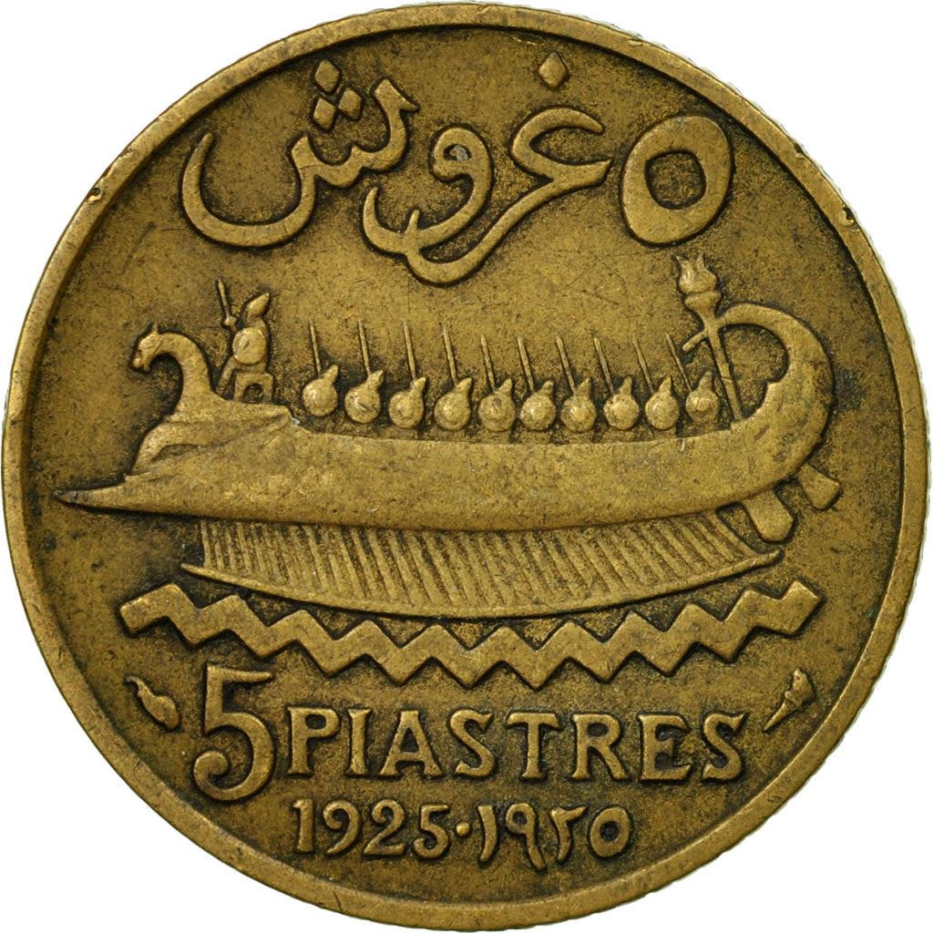Lebanon | 5 Girush / Piastres Coin | Trireme | Km:5 | 1925 - 1940