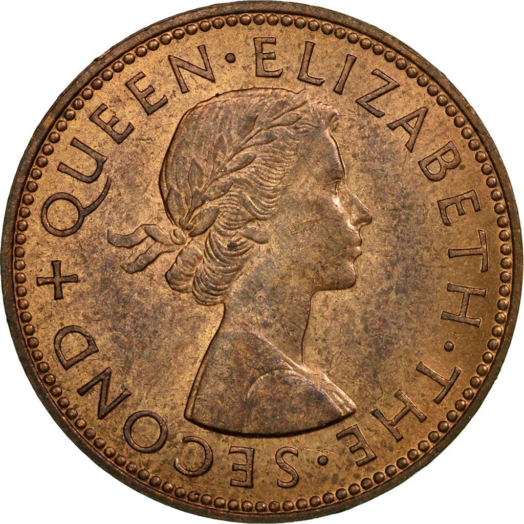 New Zealand | 1/2 Penny Coin | Elizabeth II | Hei-Tiki | Maori Pendant | Km:23.1 | 1953 - 1965