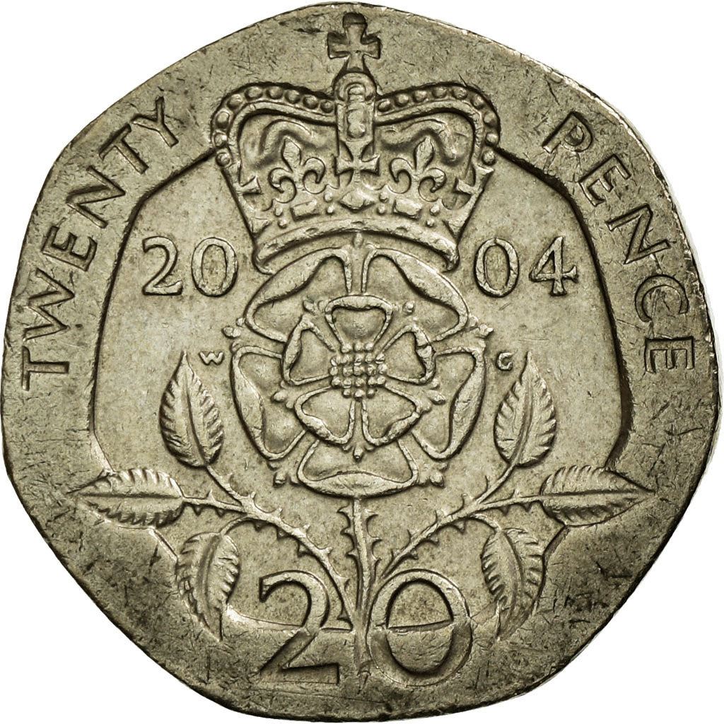 United Kingdom | 20 Pence Coin | Tudor Rose | Km:990 | 1998 - 2008