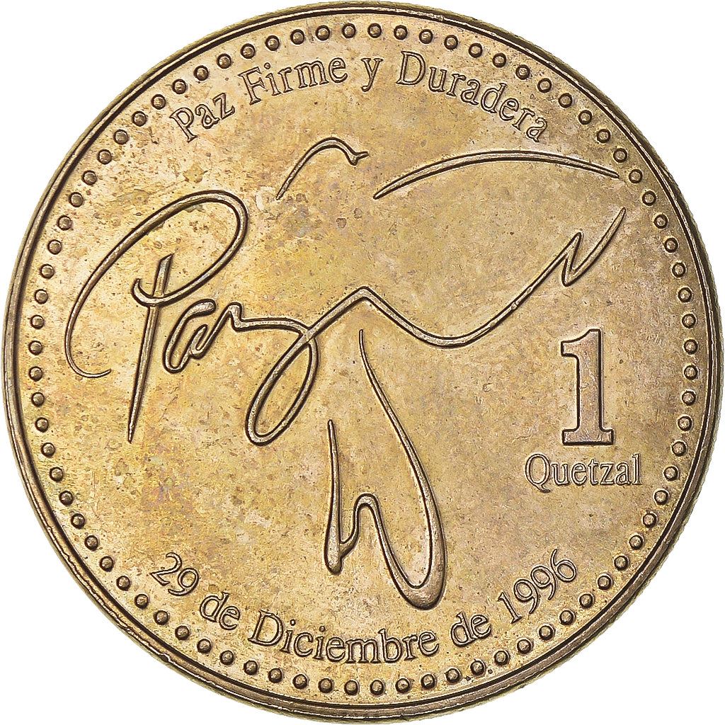 Guatemala | 1 Quetzal Coin | Stylized peace dove | Km:284 | 1999 - 2012