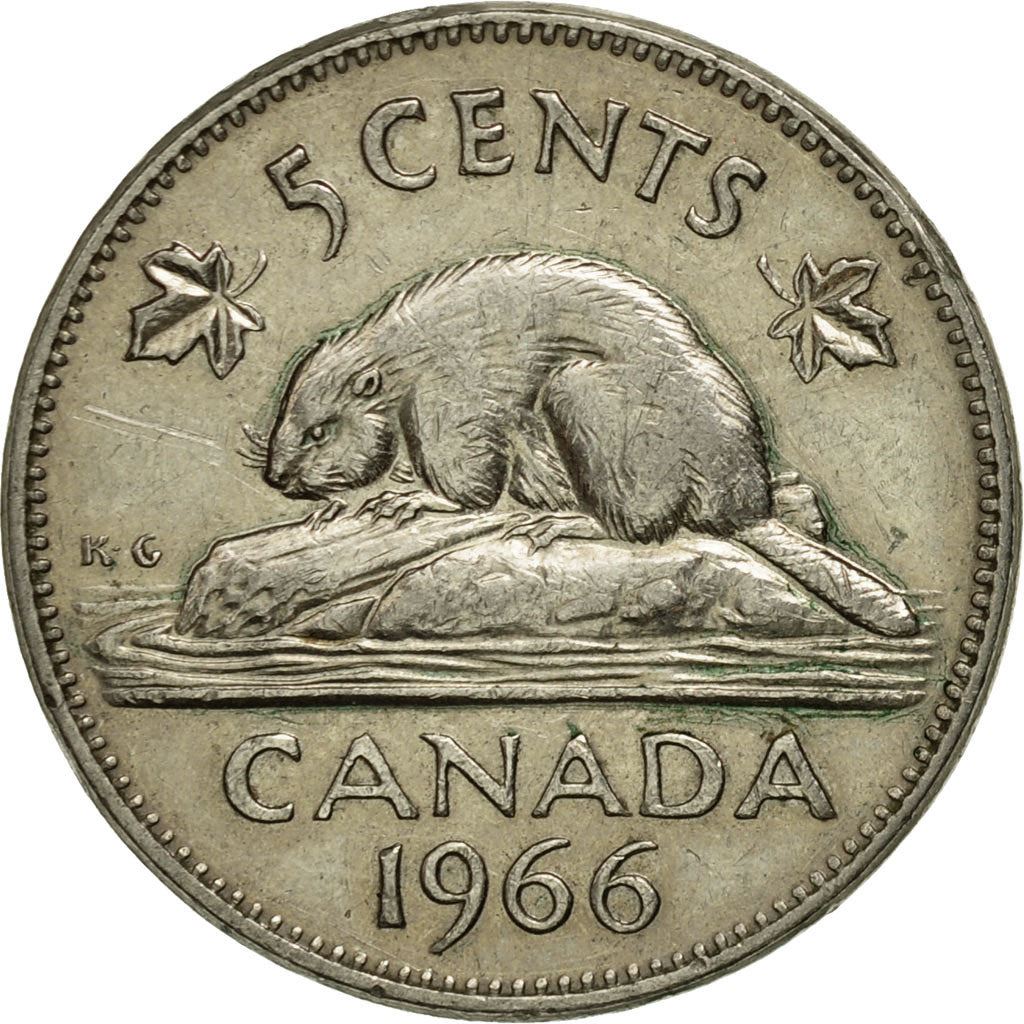 Canada | 5 Cents Coin | Nickel | 2nd portrait | KM:60.1 | 1965-1978