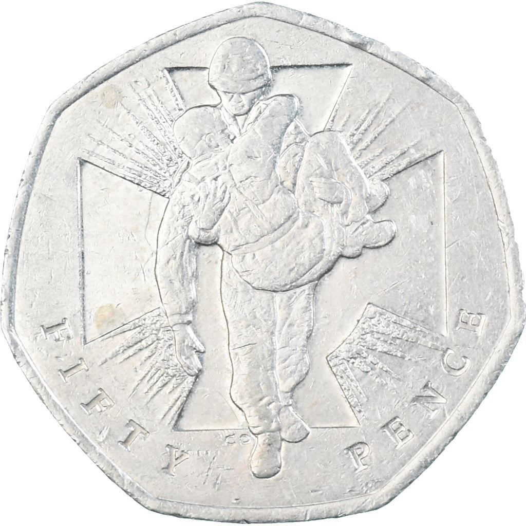 Storbritannien | 50 Pence Mynt | Elizabeth II | 4:e porträttet | Victoria Cross | Soldat | 2006 - 2009