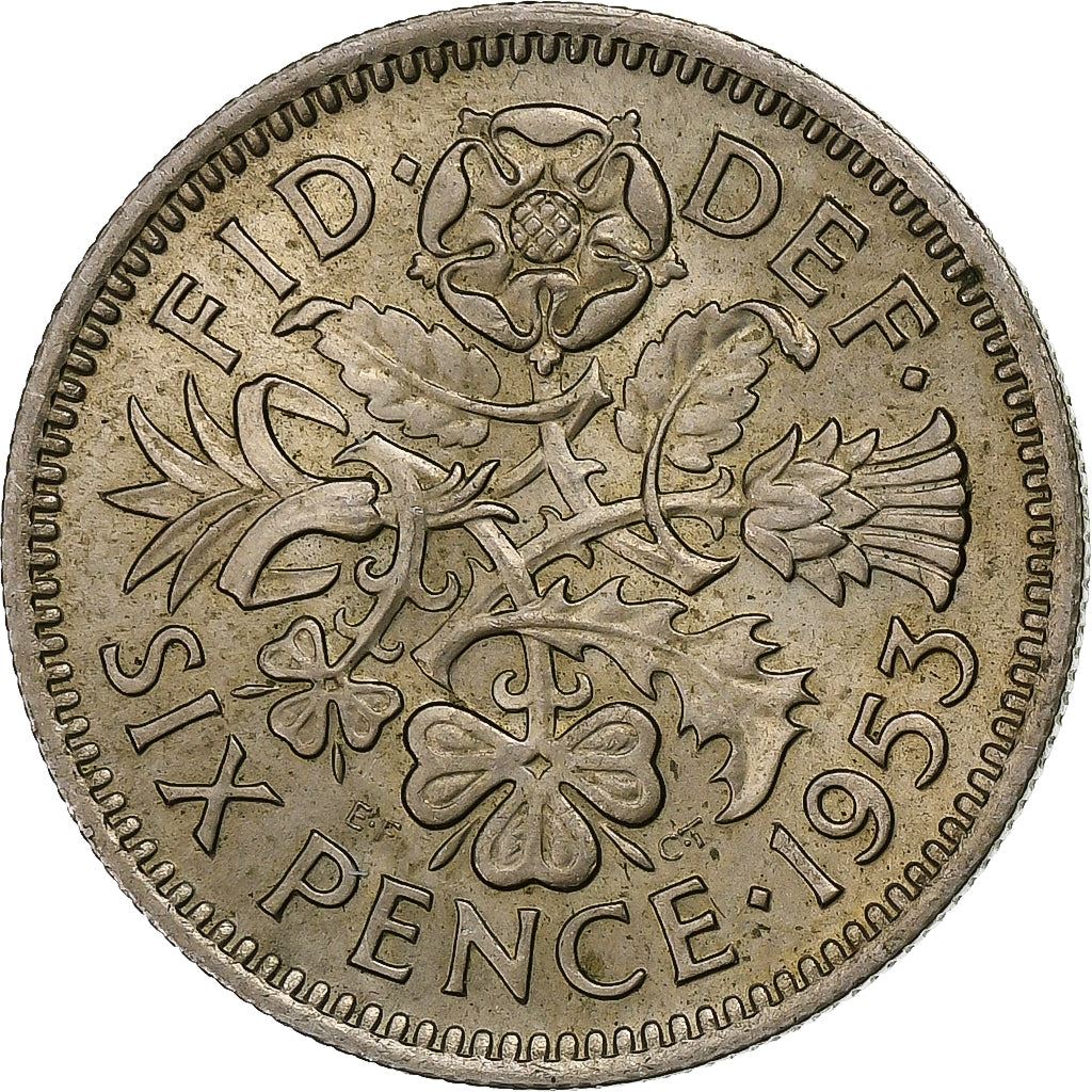 United Kingdom | 6 Pence Coin | Elizabeth II | Km:889 | 1953