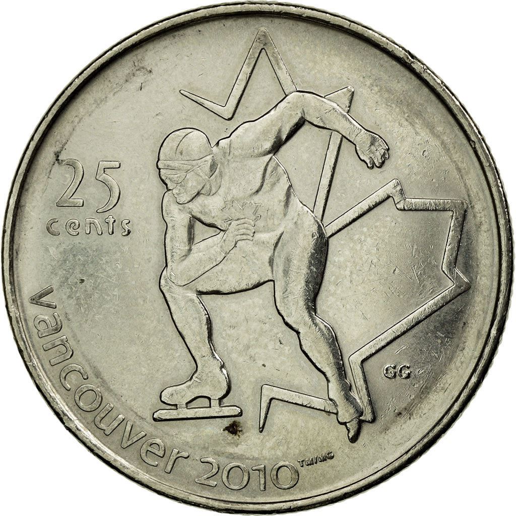 Canada | 25 Cents Coin | Nickel plated steel | Speed Skating | KM:842 | 2009