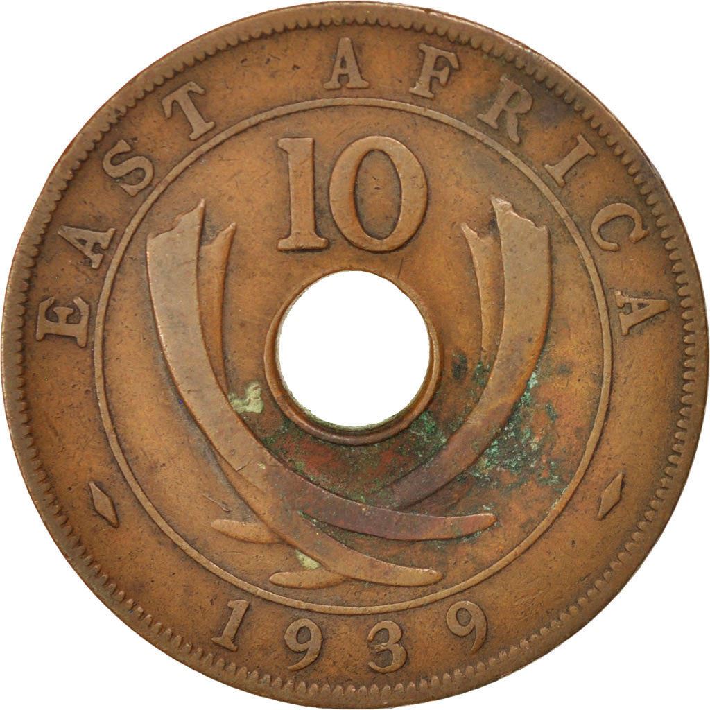 East Africa | 10 Cents Coin | Crown | Tusks | Km:26 | 1937 - 1945