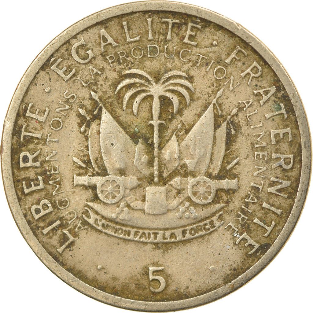 Haiti | 5 Centimes Coin | Jean-Claude Duvalier | Cannon | Km:119 | 1975