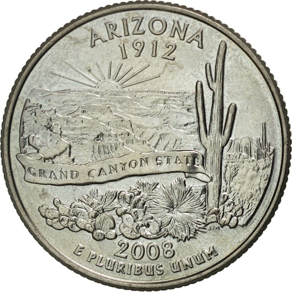 United States | 1/4 Dollar Coin | Arizona | Km:423 | 2008