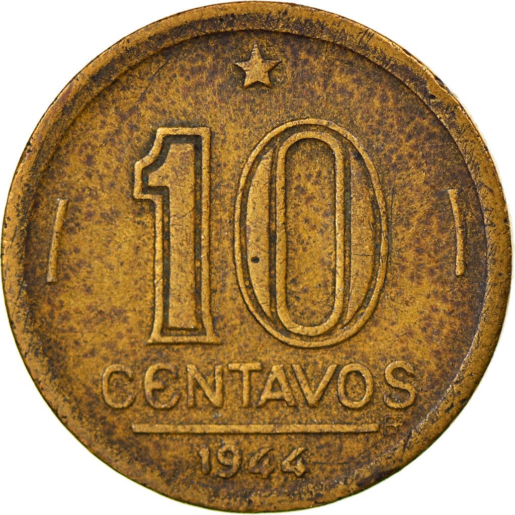 Brazil | 10 Centavos Coin | Getúlio Dornelles Vargas | Km:555A.1 | 1943 - 1947