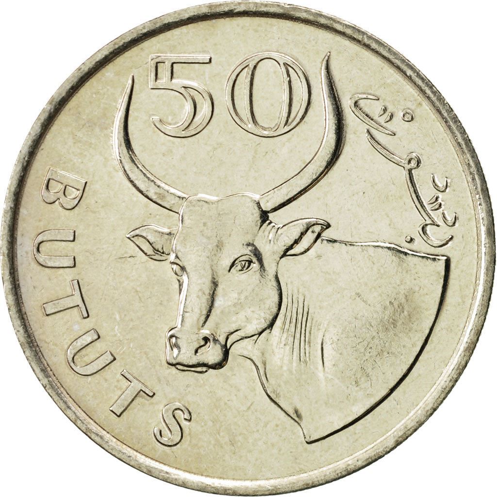 The Gambia | 50 Bututs Coin | African ox | Km:58 | 1998