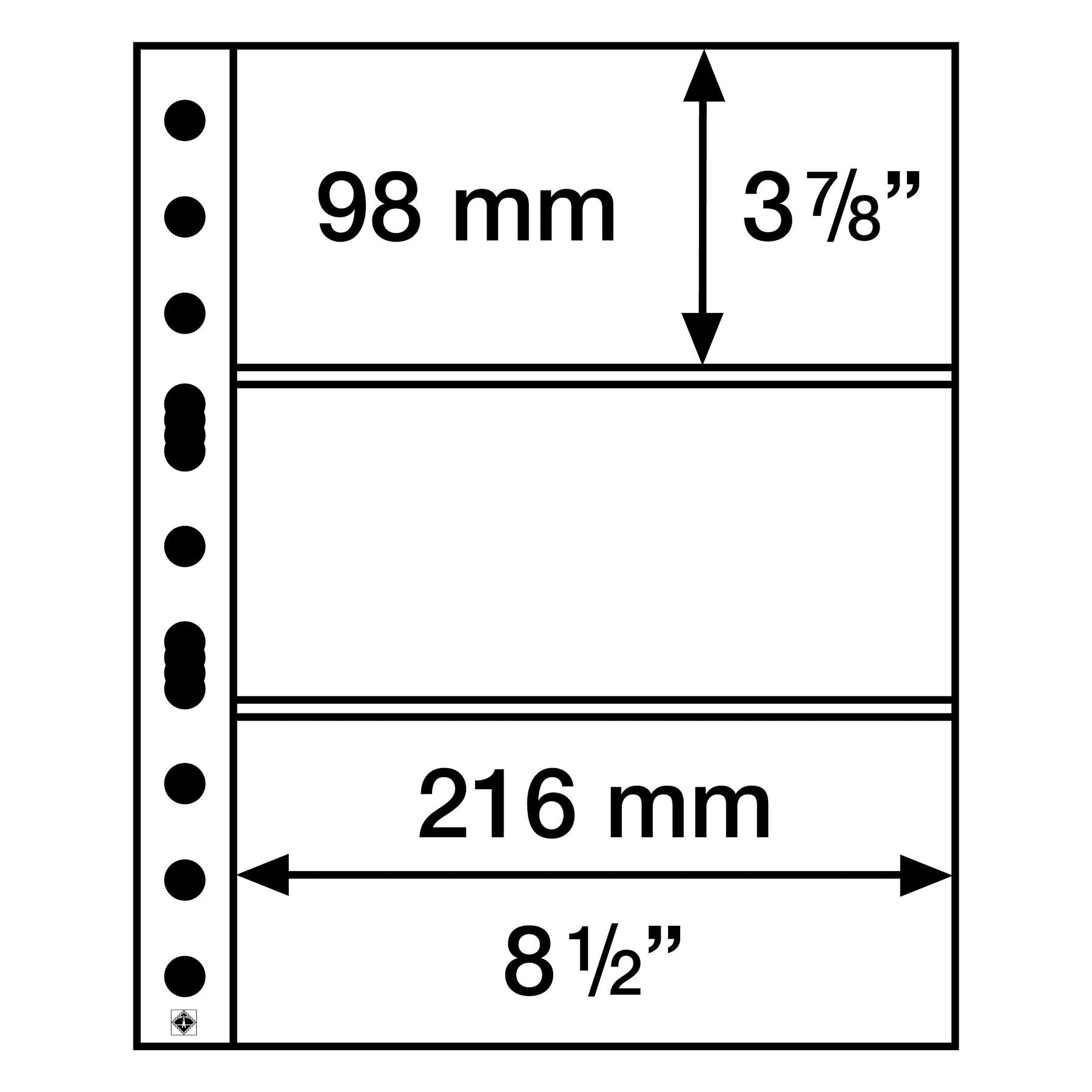 GRANDE Pocket Sheets for Ring Binders | Packs of 5 | Different Pocket Configurations | 2 Colors Available