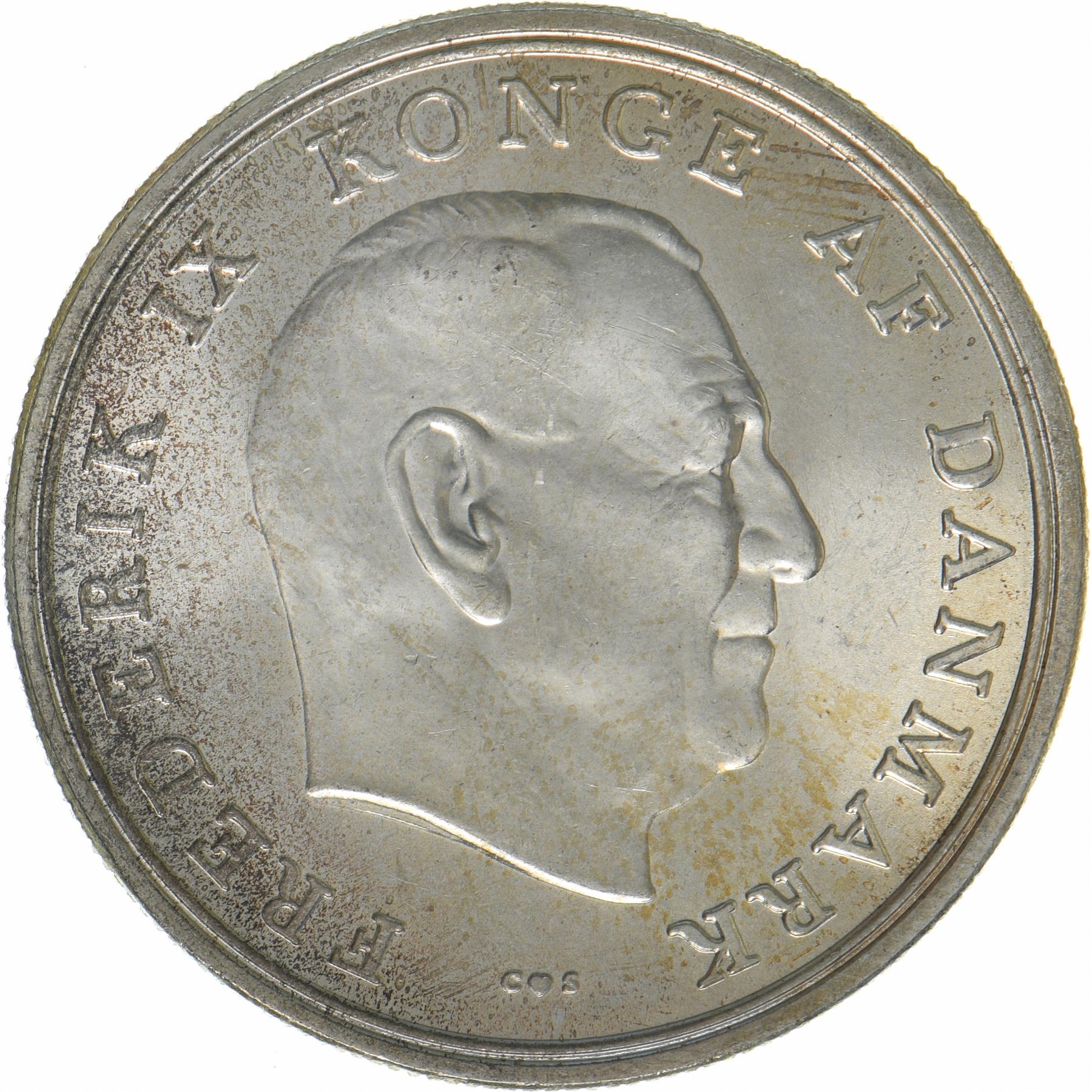 Denmark | 5 Kroner Coin | Silver | Wedding of Princess Anne Marie | KM:854 | 1964
