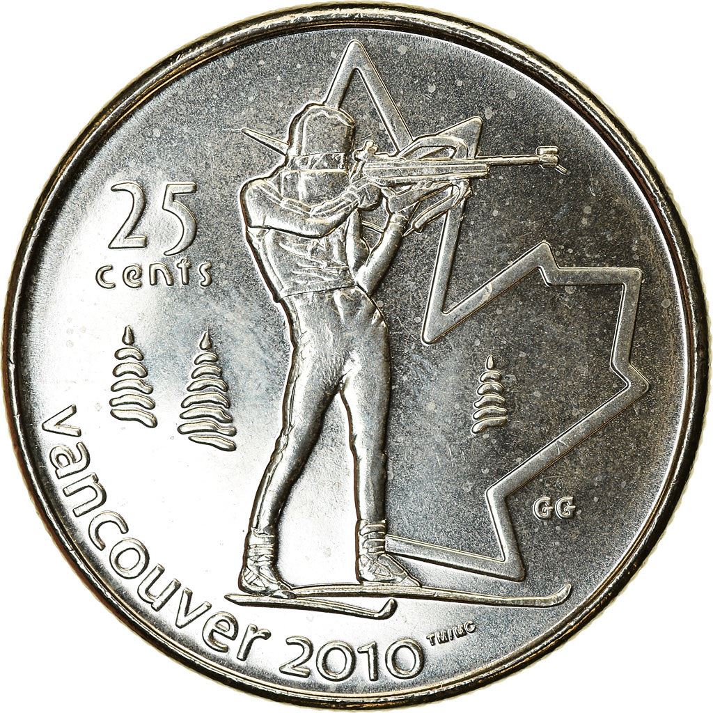 Canada | 25 Cents Coin | Nickel plated steel | Biathlon | KM:685 | 2007